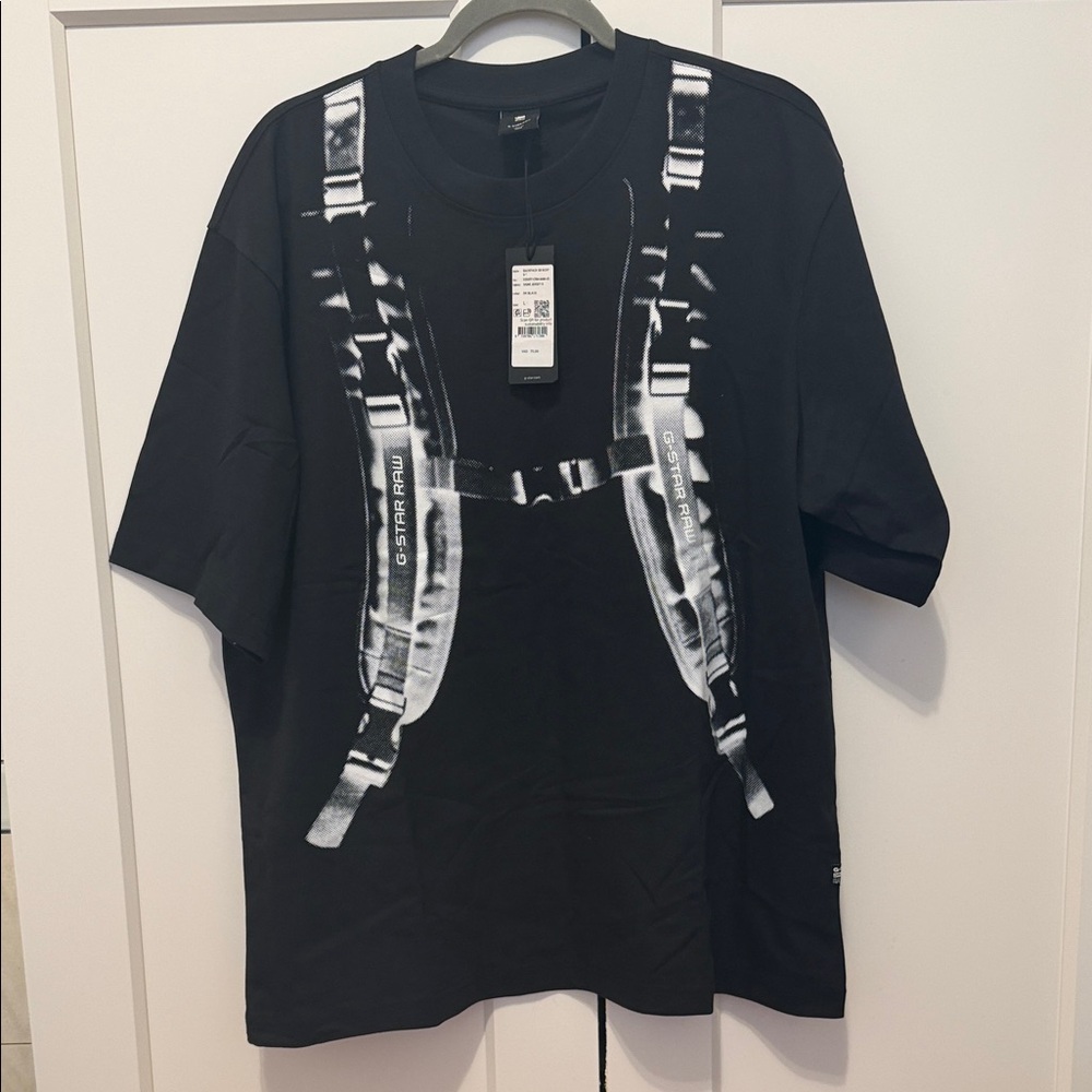 🖤 G-Star RAW Backpack Graphic Boxy T-Shirt – Size L – NWT